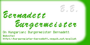 bernadett burgermeister business card